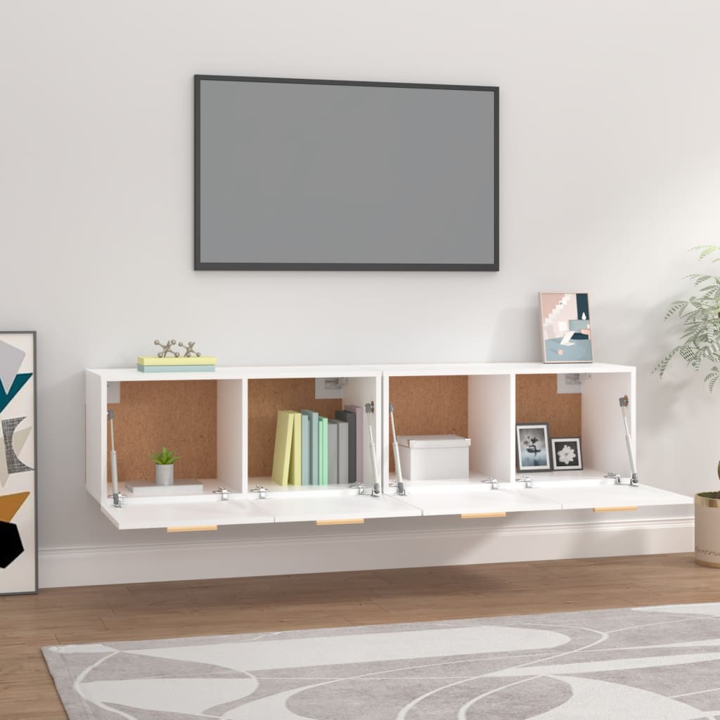 Wandkasten 2 St 80X35X36,5 Cm Bewerkt Hout 80 x 35 x 36.5 cm