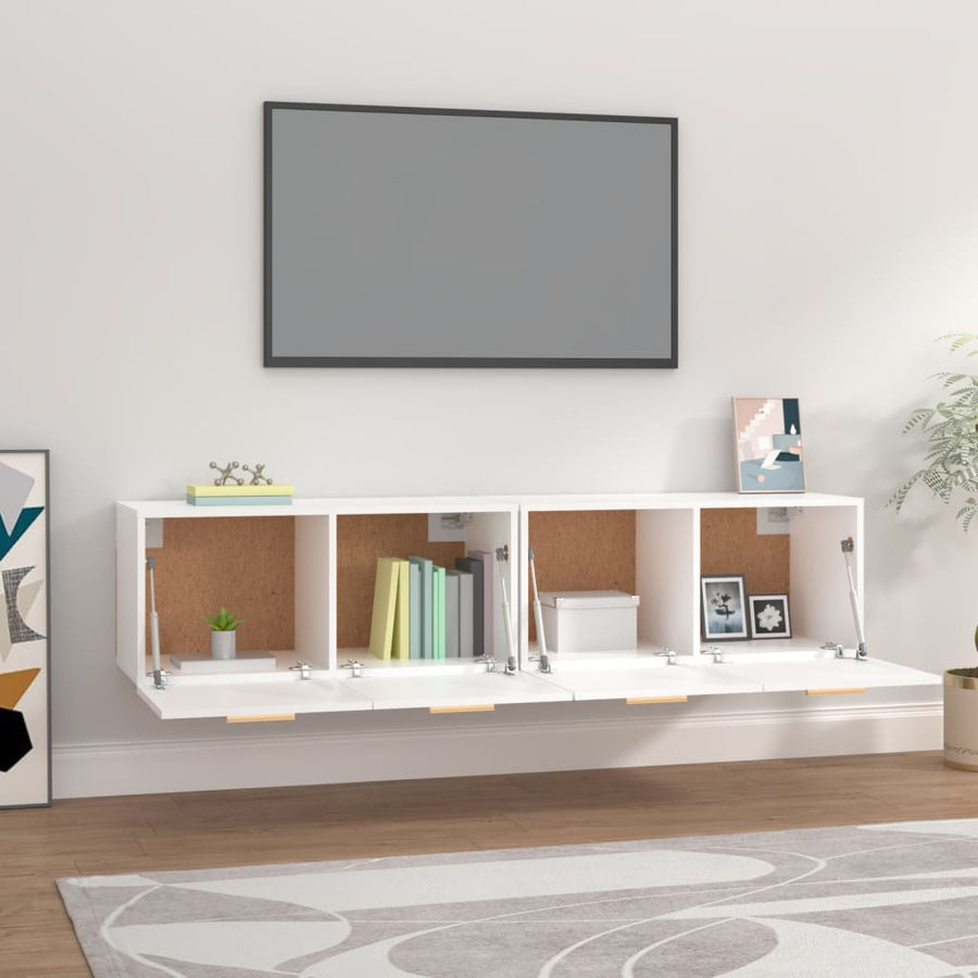 Wandkasten 2 St 80X35X36,5 Cm Bewerkt Hout 80 x 35 x 36.5 cm