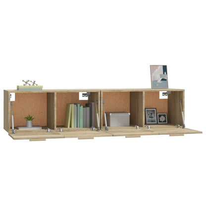 Wandkasten 2 St 80X35X36,5 Cm Bewerkt Hout Kleurig 80 x 35 x 36.5 cm