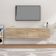 Wandkasten set van 2 80x35x36.5 cm bewerkt hout bruin