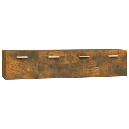 Wandkasten 2 St 80X35X36,5 Cm Bewerkt Hout Gerookt Eikenkleur