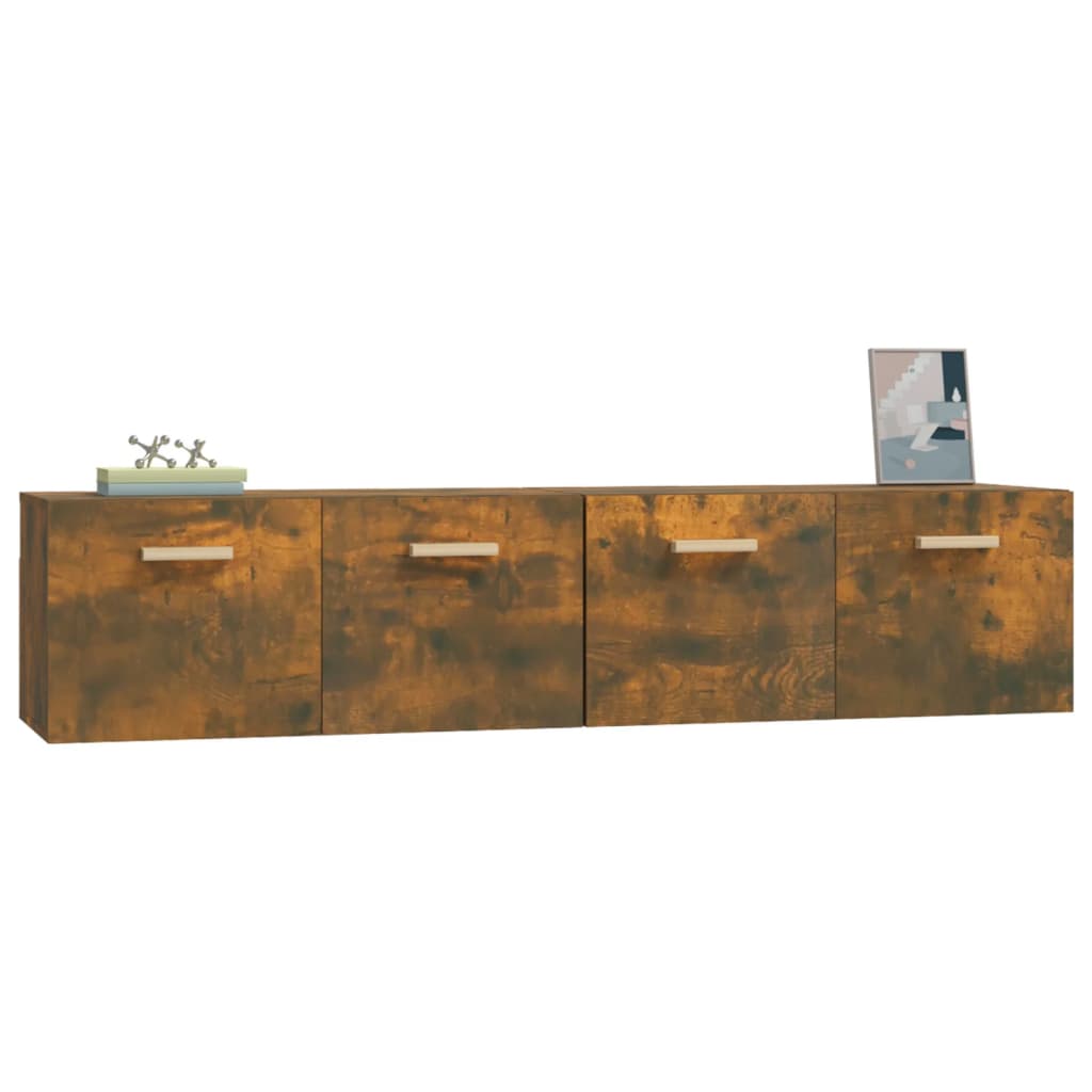 Wandkasten 2 St 80X35X36,5 Cm Bewerkt Hout Gerookt Eikenkleur