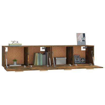 Wandkasten 2 St 80X35X36,5 Cm Bewerkt Hout Gerookt Eikenkleur