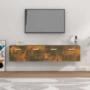 Wandkasten 2 st 80x35x36,5 cm bewerkt hout gerookt eiken