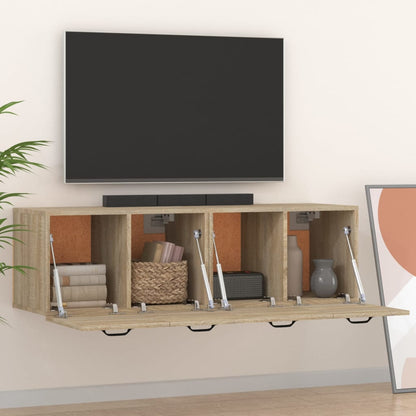 Wandkasten 2 St 80X35X36,5 Cm Bewerkt Hout Sonoma Eikenkleurig 1