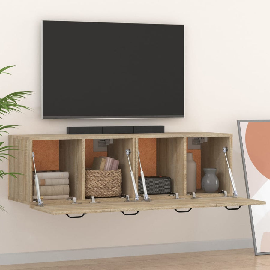Wandkasten 2 St 80X35X36,5 Cm Bewerkt Hout Sonoma Eikenkleurig 1