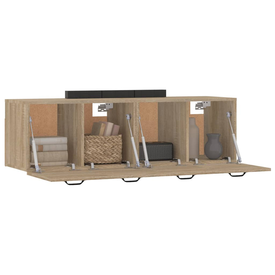 Wandkasten 2 St 80X35X36,5 Cm Bewerkt Hout Sonoma Eikenkleurig 1