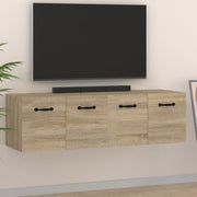 Wandkasten set 2 stuks 80x35x36,5 cm bewerkt hout