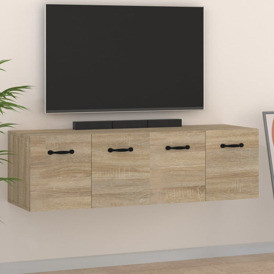 Wandkasten 2 St 80X35X36,5 Cm Bewerkt Hout Sonoma Eikenkleurig 1