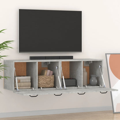 Wandkasten 2 St 80X35X36,5 Cm Bewerkt Hout Betongrijs