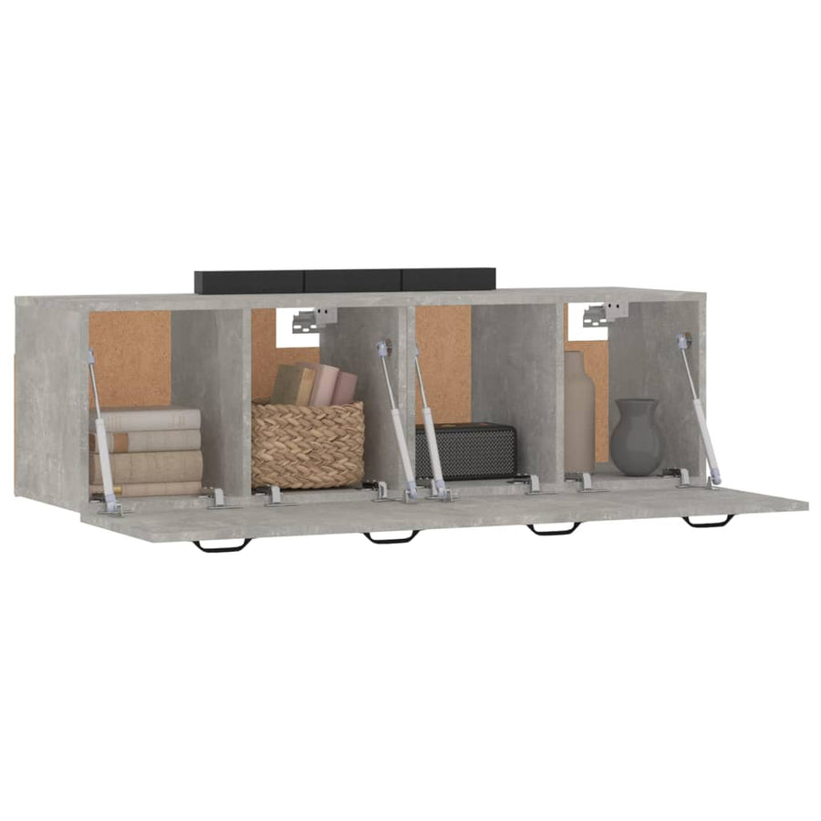 Wandkasten 2 St 80X35X36,5 Cm Bewerkt Hout Betongrijs