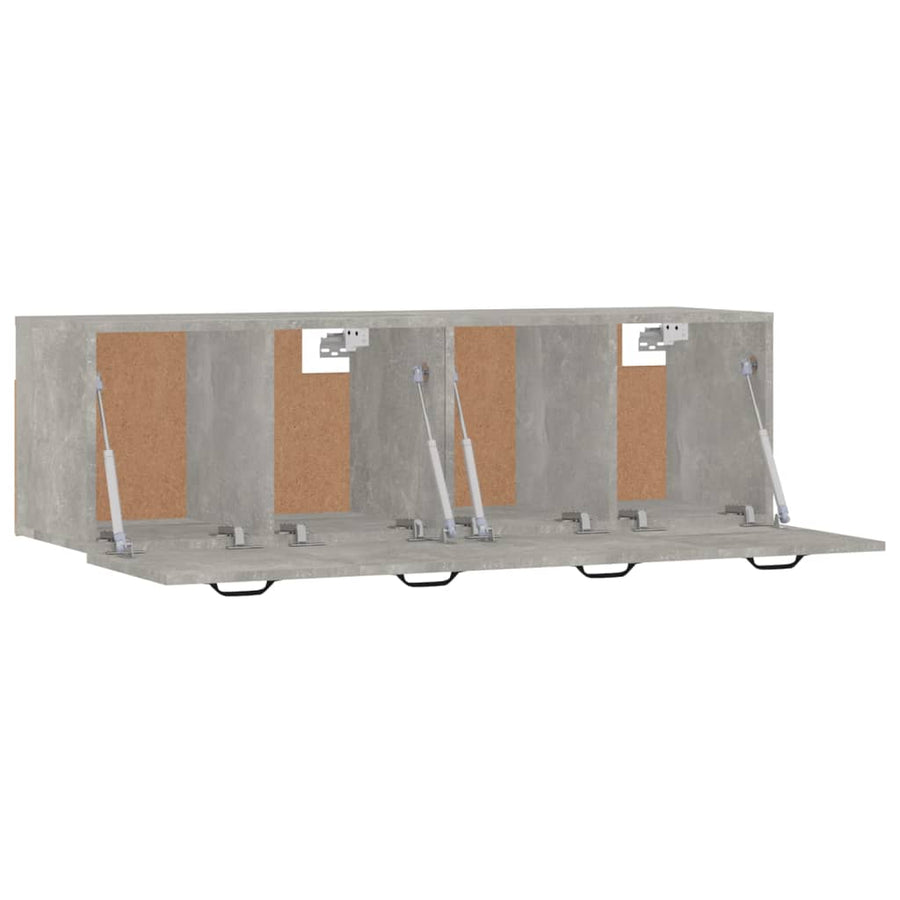 Wandkasten 2 St 80X35X36,5 Cm Bewerkt Hout Betongrijs