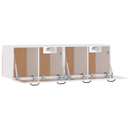 Wandkasten 2 St 80X36,5X35 Cm Bewerkt Hout Hoogglans Wit