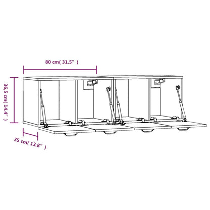 Wandkasten 2 St 80X35X36,5 Cm Bewerkt Hout Kleur 80 x 35 x 36.5 cm