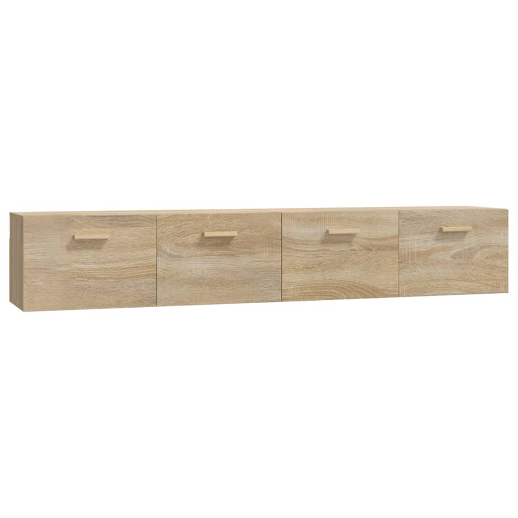 Wandkasten 2 St 100X36,5X35 Cm Bewerkt Hout Sonoma Eikenkleurig 100 x 36.5 x 35 cm