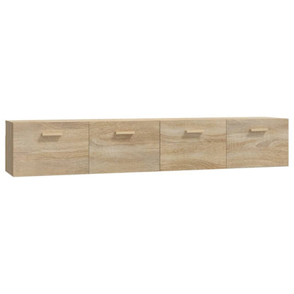 Wandkasten 2 St 100X36,5X35 Cm Bewerkt Hout Sonoma Eikenkleurig 100 x 36.5 x 35 cm
