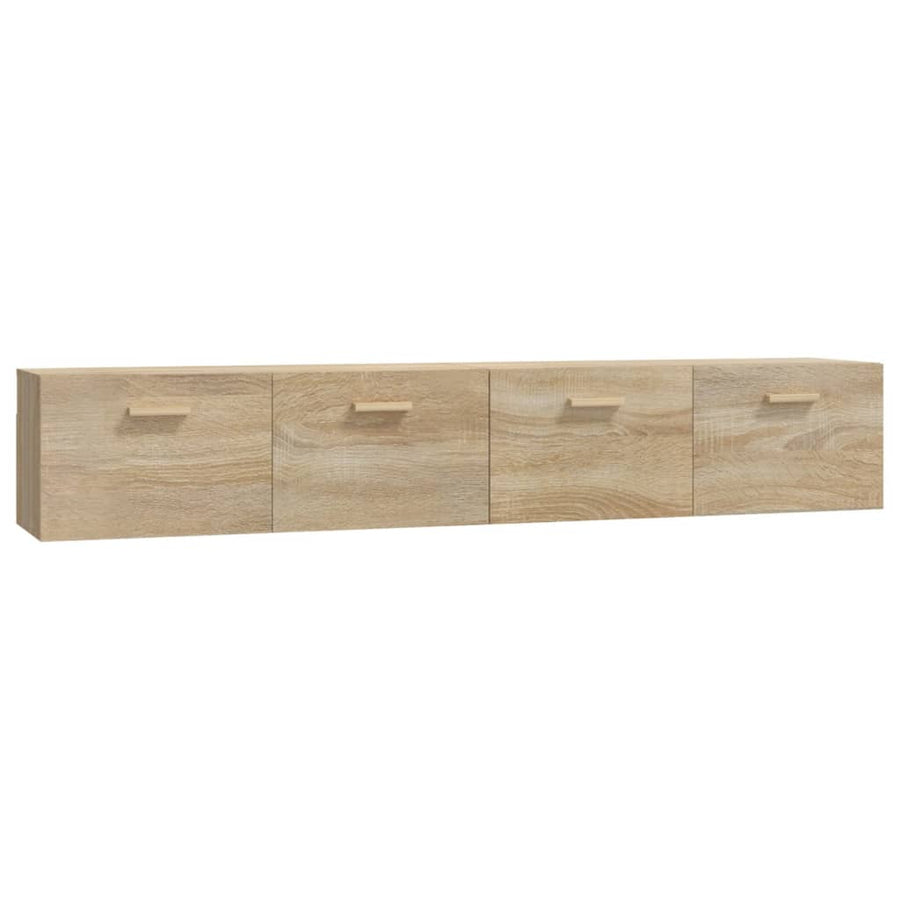 Wandkasten 2 St 100X36,5X35 Cm Bewerkt Hout Sonoma Eikenkleurig 100 x 36.5 x 35 cm