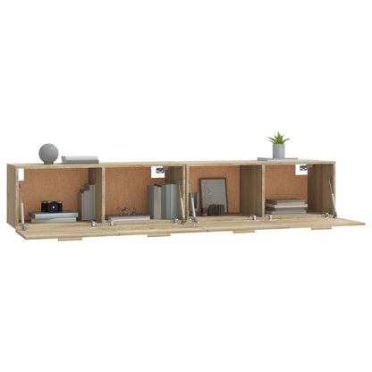 Wandkasten 2 St 100X36,5X35 Cm Bewerkt Hout Sonoma Eikenkleurig 100 x 36.5 x 35 cm