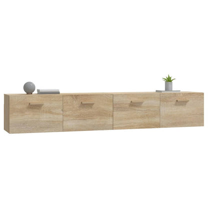 Wandkasten 2 St 100X36,5X35 Cm Bewerkt Hout Sonoma Eikenkleurig 100 x 36.5 x 35 cm