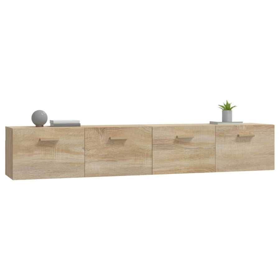 Wandkasten 2 St 100X36,5X35 Cm Bewerkt Hout Sonoma Eikenkleurig 100 x 36.5 x 35 cm