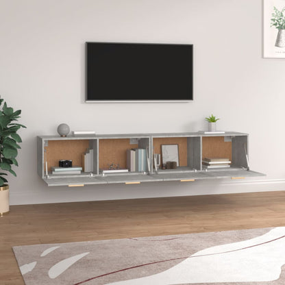 Wandkasten 2 St 100X36,5X35 Cm Bewerkt Hout 100 x 36.5 x 35 cm