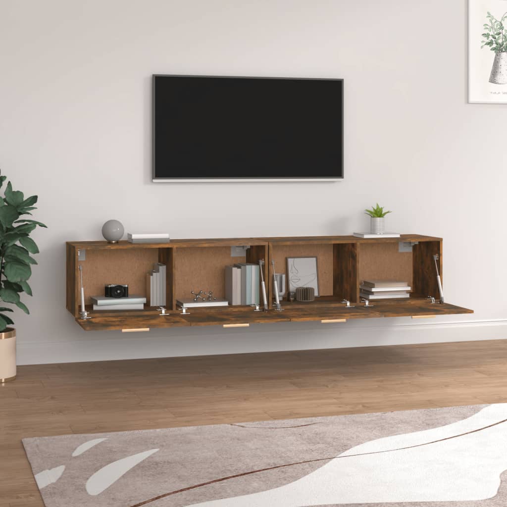 Wandkasten 2 St 100X36,5X35Cm Bewerkt Hout Kleurig 100 x 36.5 x 35 cm
