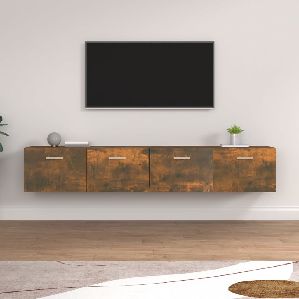 Wandkasten 2 St 100X36,5X35Cm Bewerkt Hout Kleurig 100 x 36.5 x 35 cm