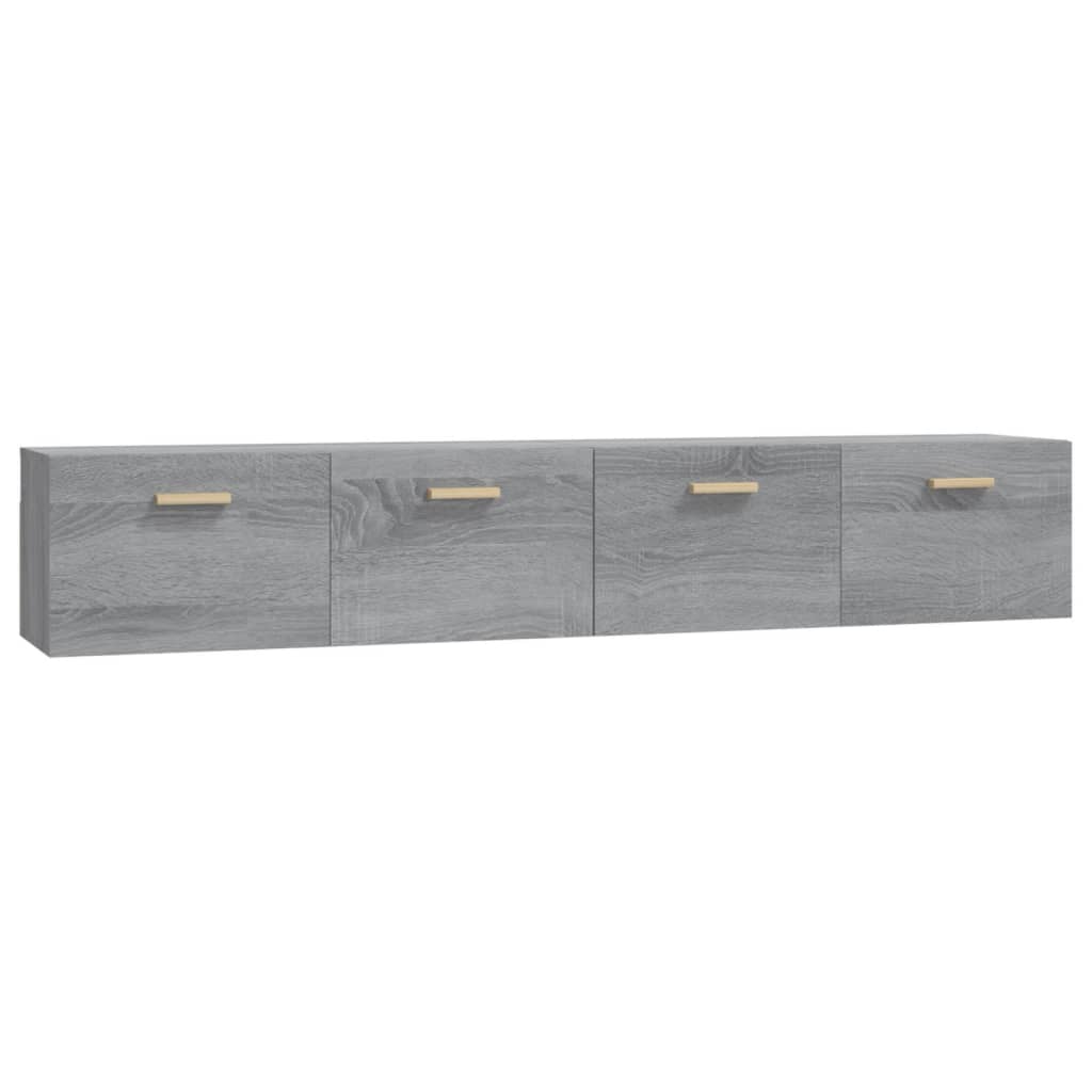 Wandkasten 2 St 100X36,5X35 Cm Bewerkt Hout Grijs Sonoma