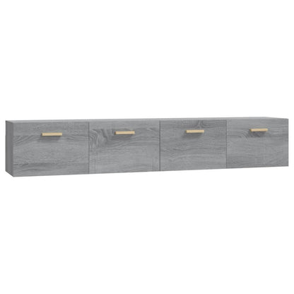 Wandkasten 2 St 100X36,5X35 Cm Bewerkt Hout Grijs Sonoma