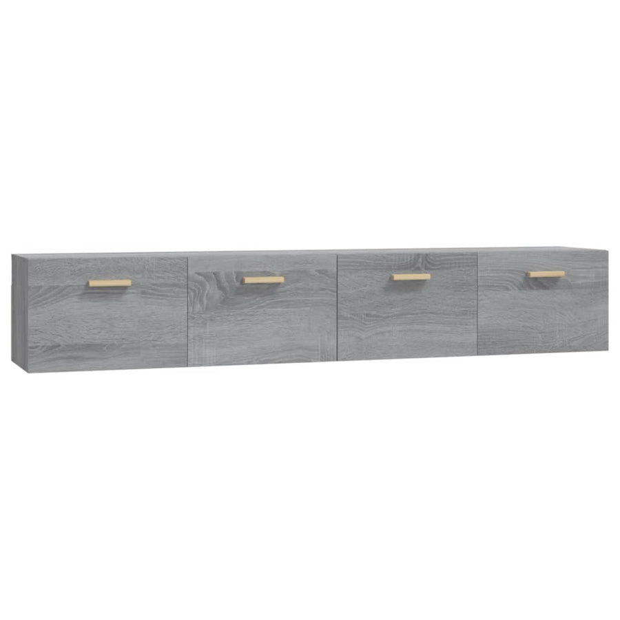Wandkasten 2 St 100X36,5X35 Cm Bewerkt Hout Grijs Sonoma
