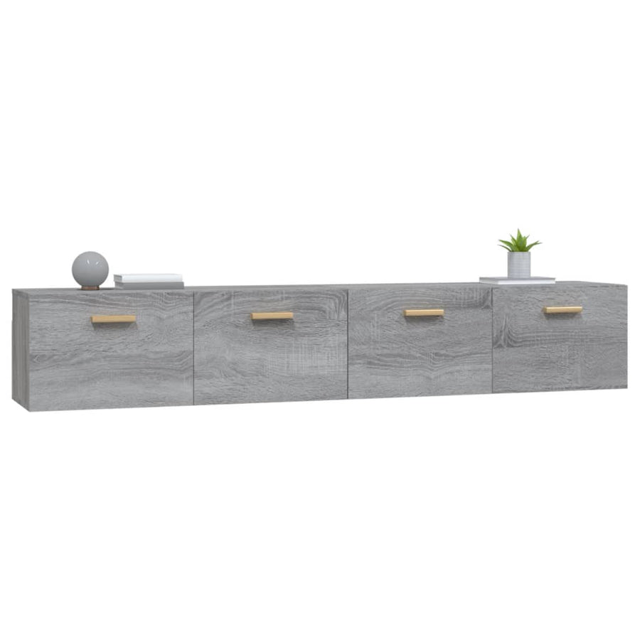 Wandkasten 2 St 100X36,5X35 Cm Bewerkt Hout Grijs Sonoma