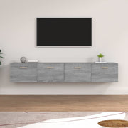 Wandkasten 2 st 100x36,5x35 cm bewerkt hout grijs