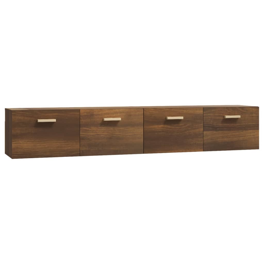 Wandkasten 2 St 100X36,5X35 Cm Bewerkt Hout Bruin Eikenkleur