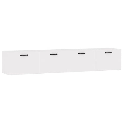 Wandkasten 2 St 100X36,5X35 Cm Bewerkt Hout Wit 100 x 36.5 x 35 cm
