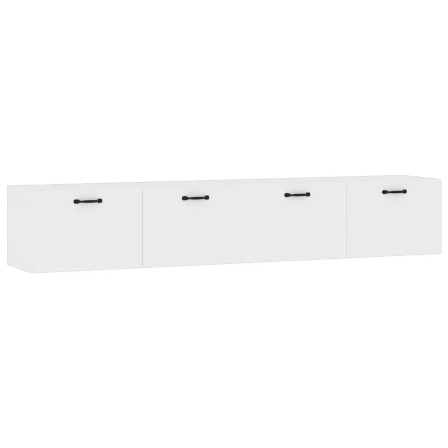 Wandkasten 2 St 100X36,5X35 Cm Bewerkt Hout Wit 100 x 36.5 x 35 cm