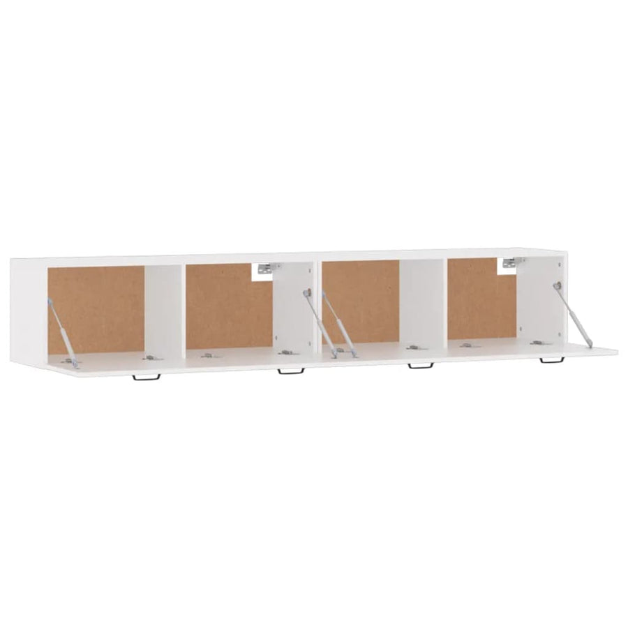 Wandkasten 2 St 100X36,5X35 Cm Bewerkt Hout Wit 100 x 36.5 x 35 cm