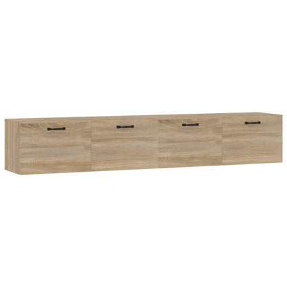 Wandkasten 2 St 100X36,5X35 Cm Bewerkt Hout Kleurig 100 x 36.5 x 35 cm