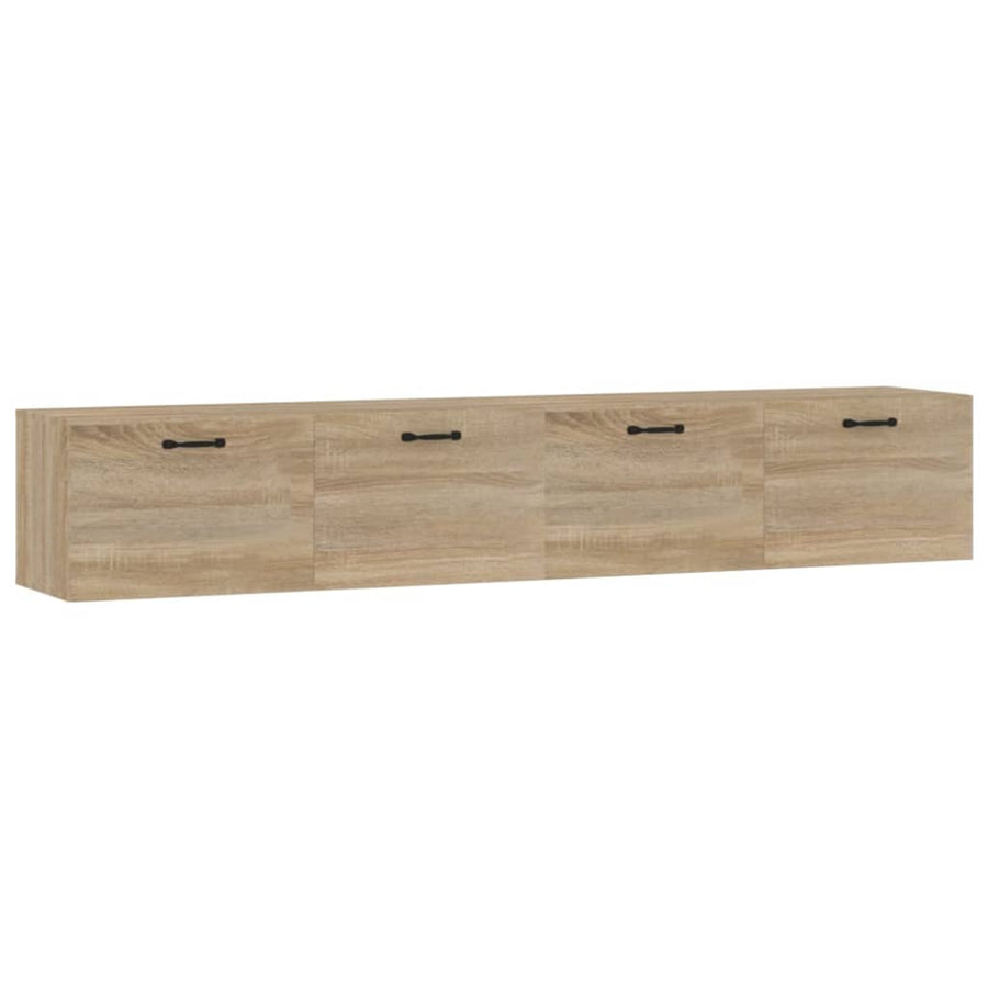 Wandkasten 2 St 100X36,5X35 Cm Bewerkt Hout Kleurig 100 x 36.5 x 35 cm