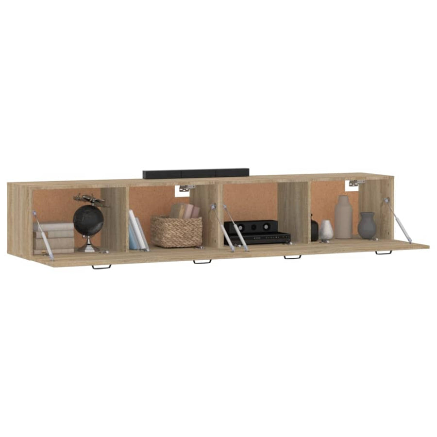 Wandkasten 2 St 100X36,5X35 Cm Bewerkt Hout Kleurig 100 x 36.5 x 35 cm