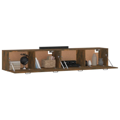 Wandkasten 2 St 100X36,5X35Cm Bewerkt Hout Gerookt Eikenkleurig