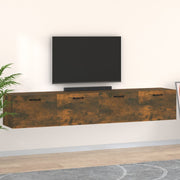 Wandkasten 2 st 100x36,5x35 cm bewerkt hout gerookt eiken