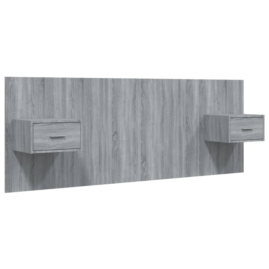 Hoofdbord Met Kastjes Bewerkt Hout Eikenkleurig 1 Grijs sonoma