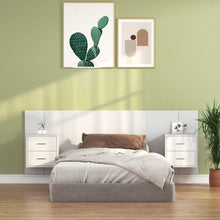 Hoofdbord Met Kastjes Bewerkt Hout Wit 2 lades