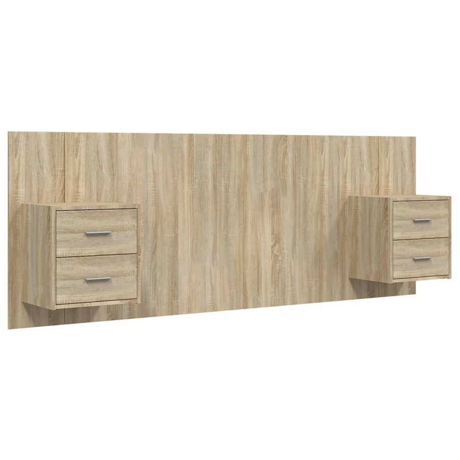 Hoofdbord Met Kastjes Bewerkt Hout Kleurig 1 Sonoma eiken