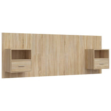 Hoofdbord met kastjes bewerkt hout sonoma eikenkleurig