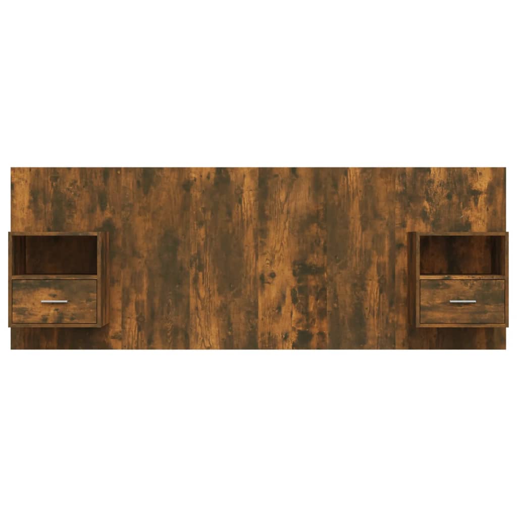 Hoofdbord Met Kastjes Bewerkt Hout Kleurig 1 Gerookt eiken