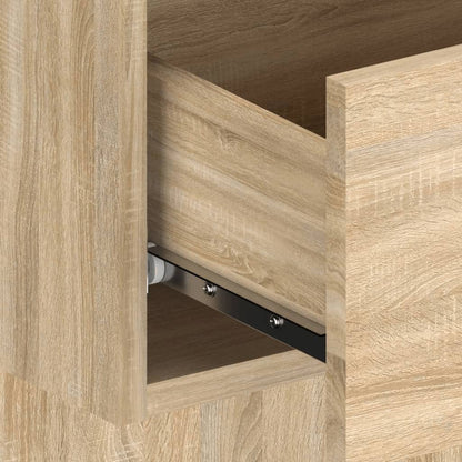 Hoofdbord Met Kastjes Bewerkt Hout Kleurig 1 Sonoma eiken
