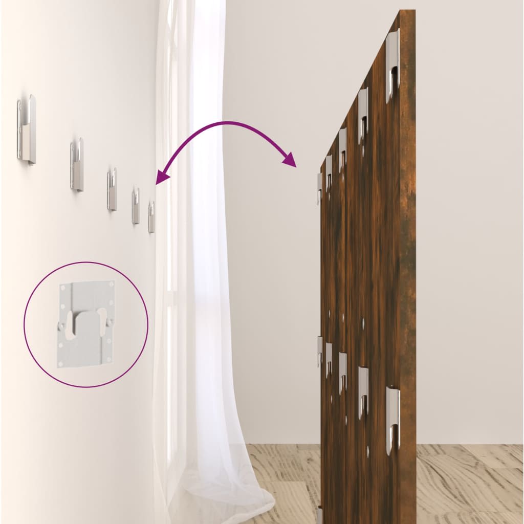 Hoofdbord Met Kastjes Bewerkt Hout Gerookt Eikenkleurig