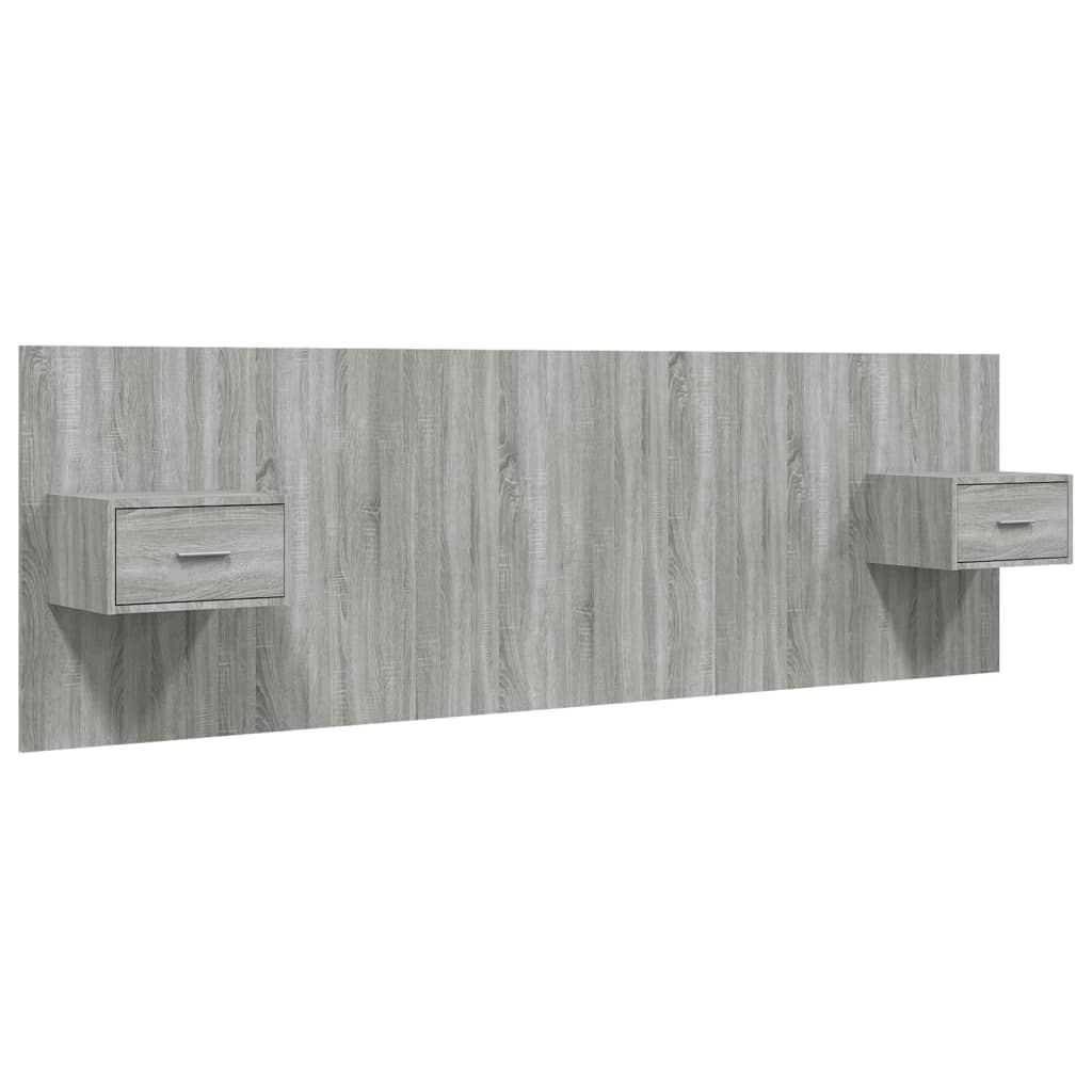 Hoofdbord Met Kastjes Bewerkt Hout Eikenkleurig 1 Grijs sonoma