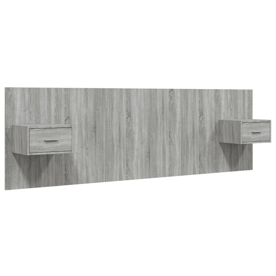Hoofdbord Met Kastjes Bewerkt Hout Eikenkleurig 1 Grijs sonoma